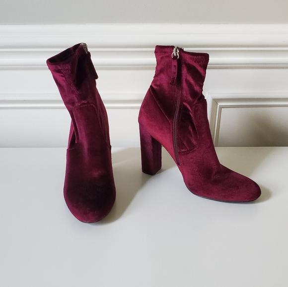 Steve Madden Purple Velvet Edit Booties 